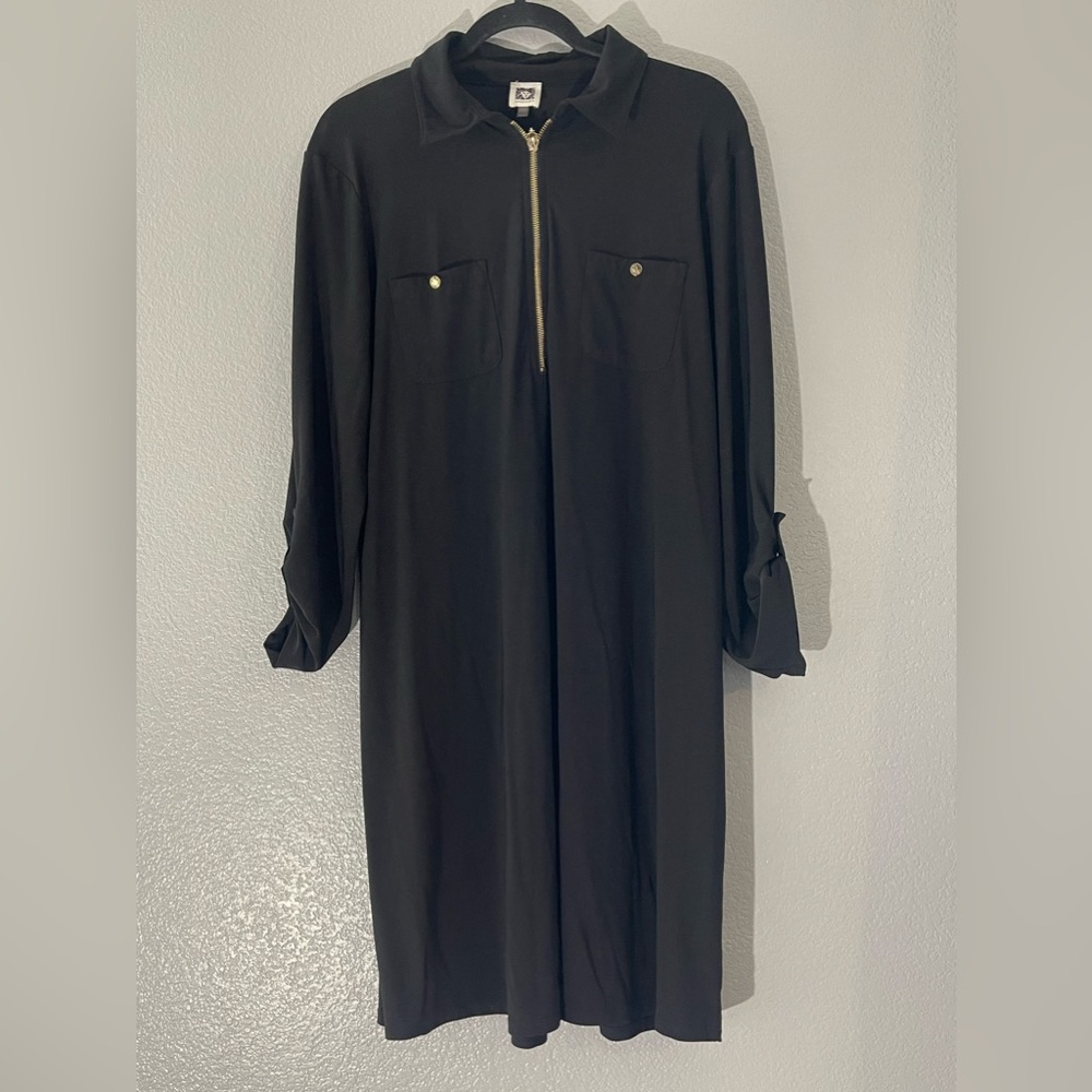 Anne Klein- Size 14- Black 3/4 sleeve dress